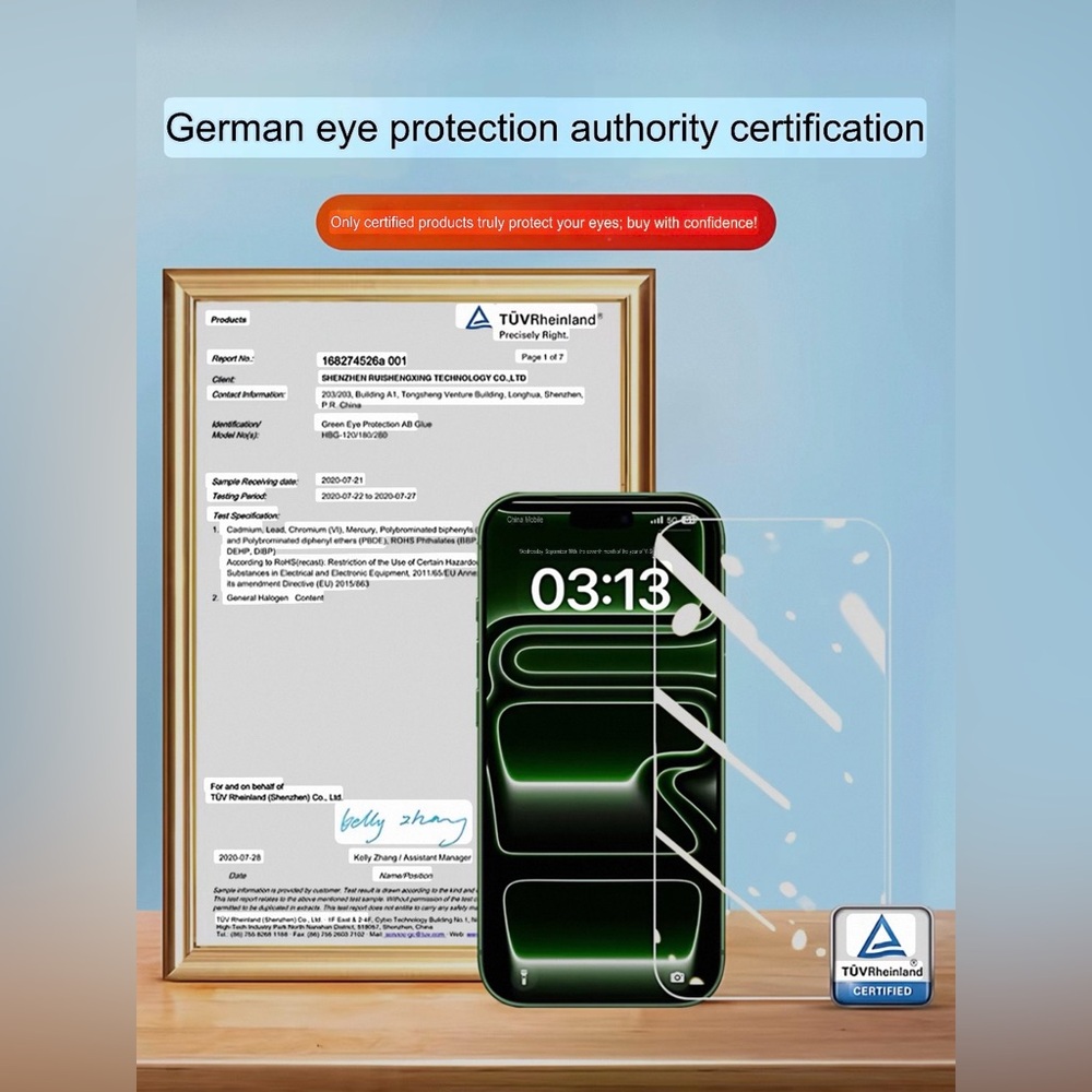 Iphone 14 por max 2-Pack TÜV Certified Eye Protection Tempered Glass